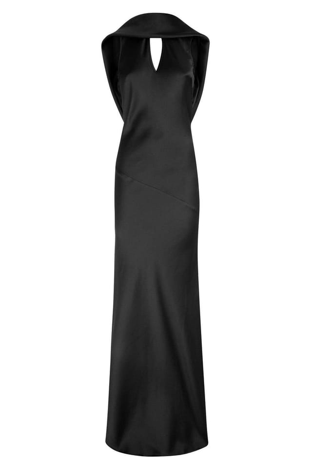 Hot Squash Hot Squash Women's Silky gown with cowl neck in Black - 3