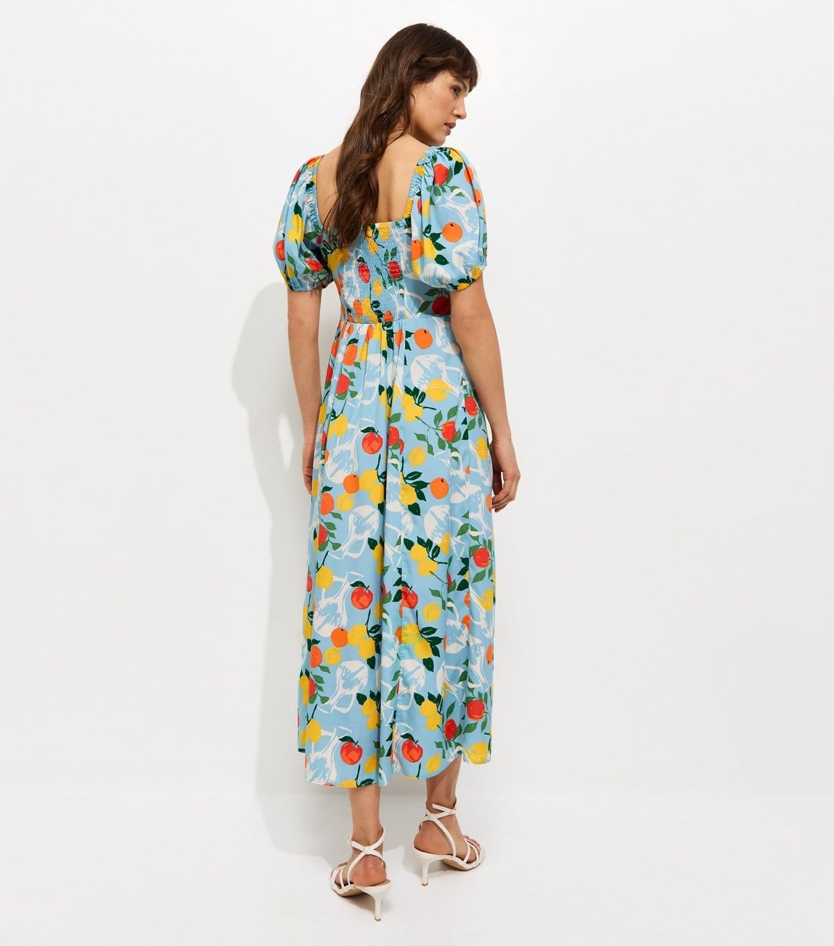 New Look Women's Tall Blue Fruit Print Crepe Midi Dress New Look - 4