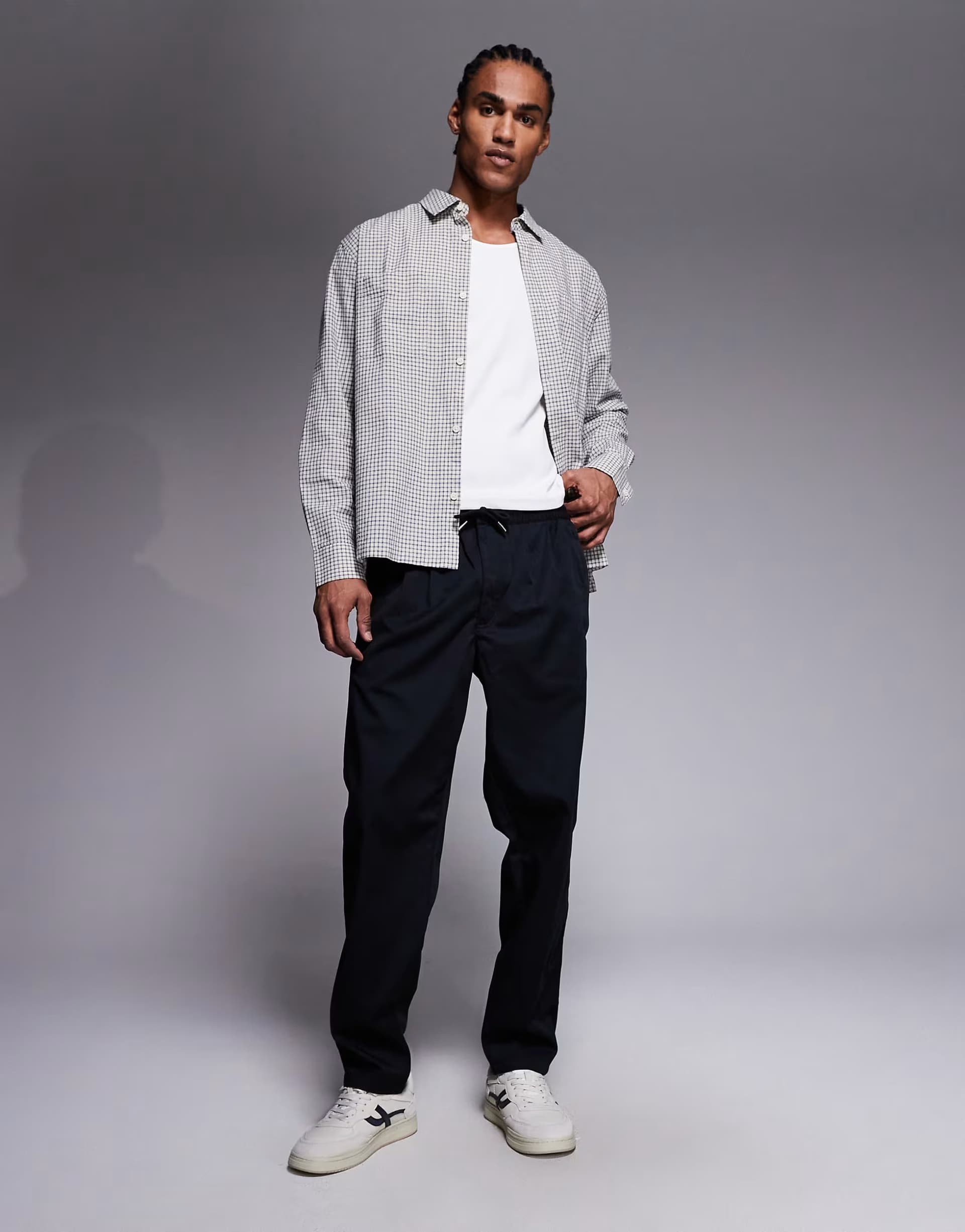 ASOS River Island loose fit elasticated pull on trousers in black