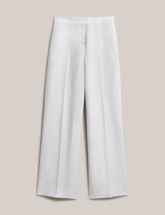 Hobbs London Hobbs London Women's Alessia High-Waist Linen Trousers in Off-White - 2
