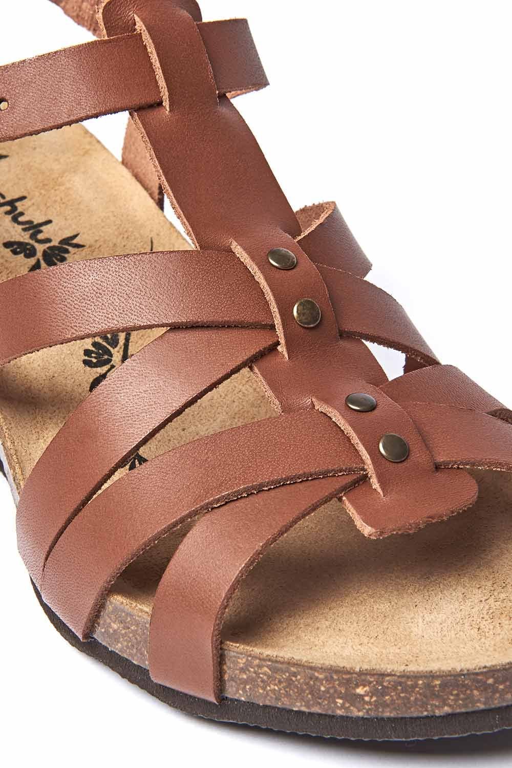 Moshulu Moshulu Women's 'Polperro' Strappy Cork Wedge Sandals in Tan - 3