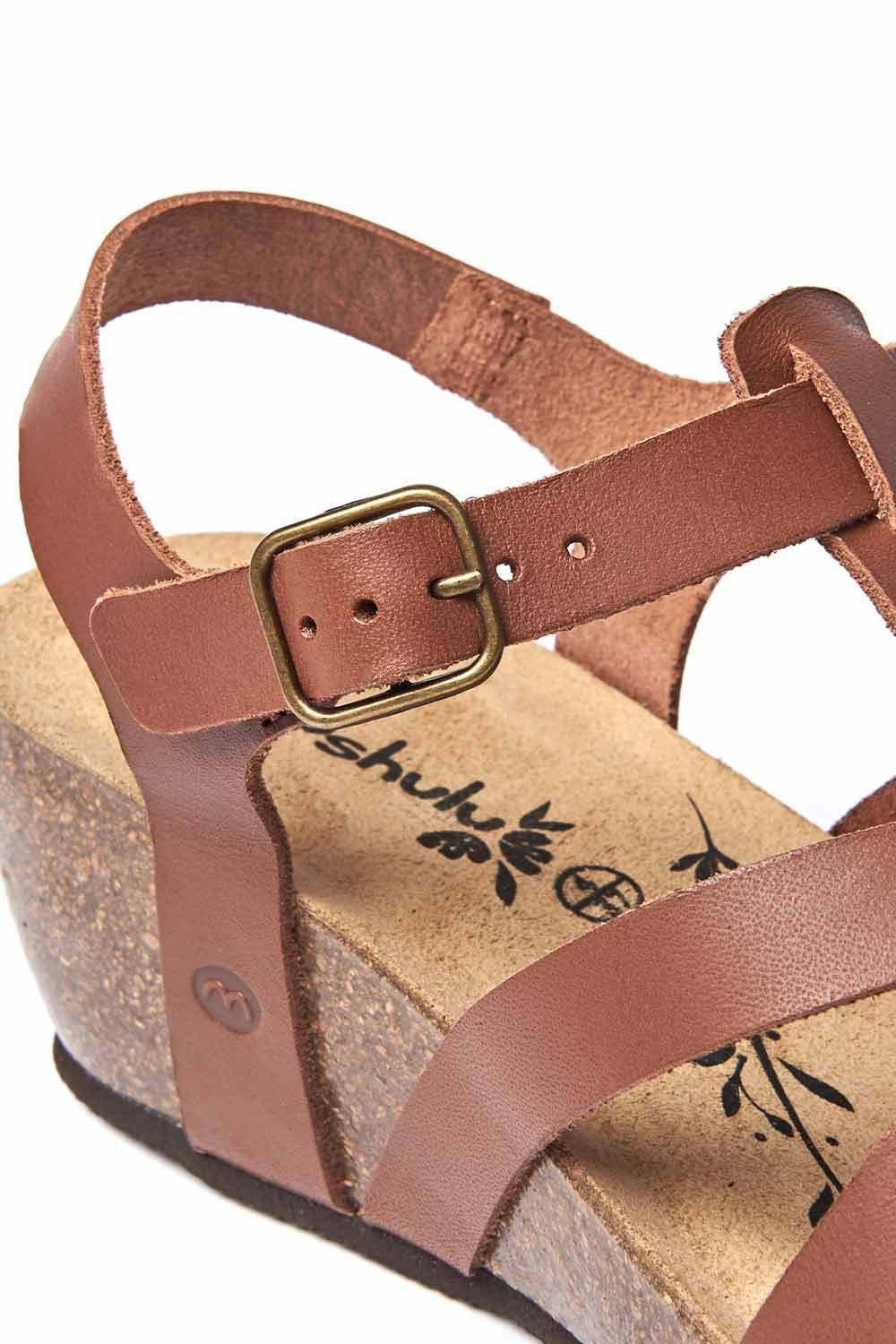 Moshulu Moshulu Women's 'Polperro' Strappy Cork Wedge Sandals in Tan - 4