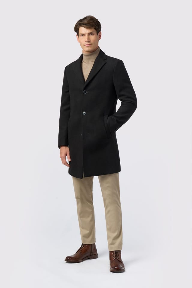 Melka Melka Men's Slim Fit Black Coat - 2