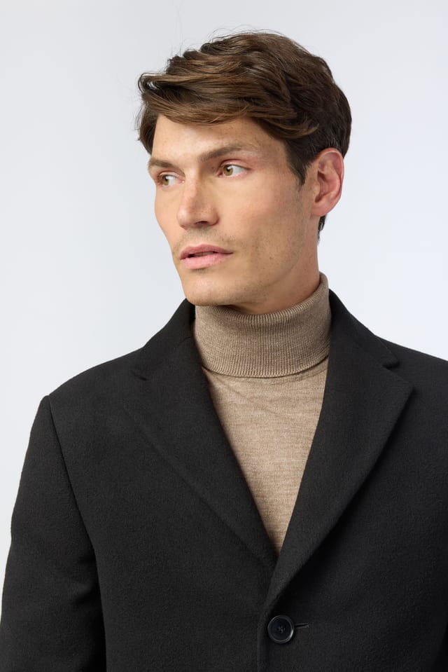 Melka Melka Men's Slim Fit Black Coat - 3