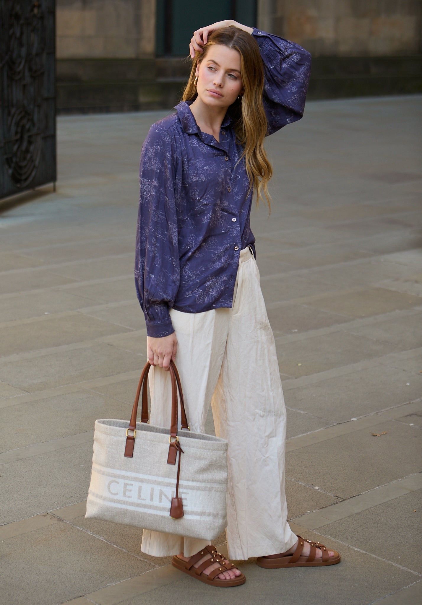 Lily and Lionel Lily and Lionel Women's Marrianne Peter Pan Collar Josephine Print Shirt In Navy - 3