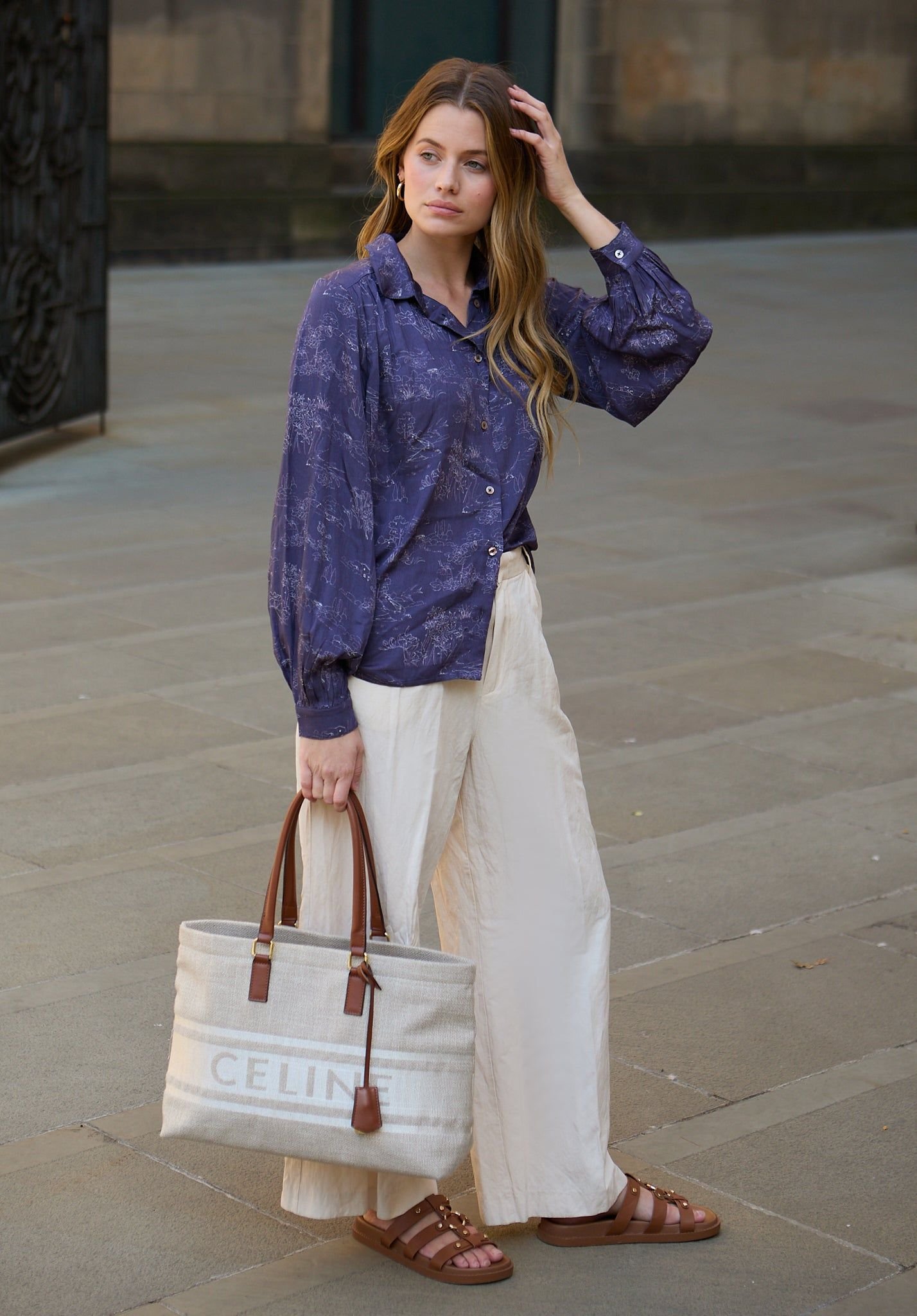 Lily and Lionel Lily and Lionel Women's Marrianne Peter Pan Collar Josephine Print Shirt In Navy - 4