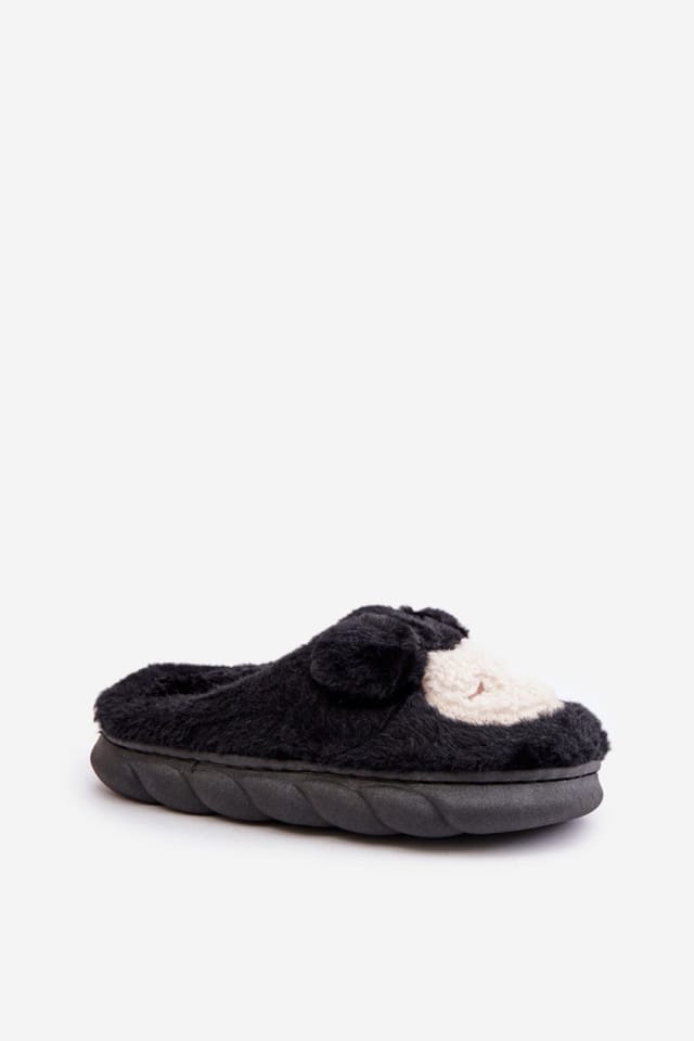 Love Lace Love Lace Women's Adorable Faux Fur Slippers with Thick Non Slip Sole for Warm Days in Black - 2