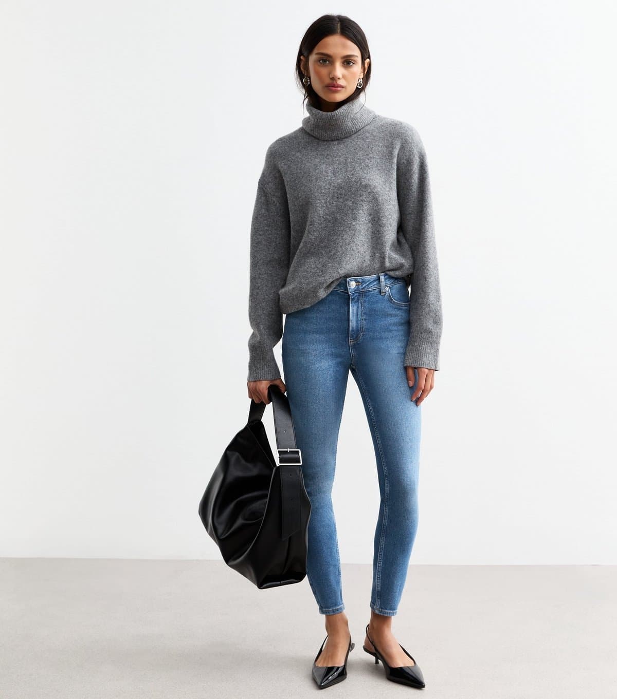 New Look Women's Blue Mid Rise Skinny Jeans New Look