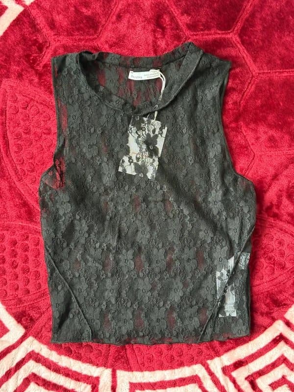 Bershka Bershka black lace top