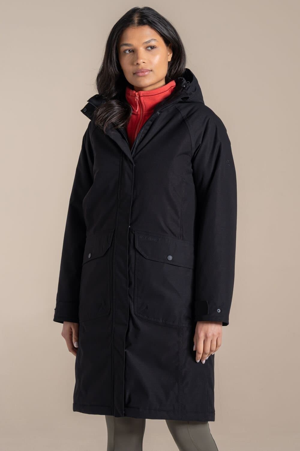 Craghoppers Craghoppers Women's Rosalind Longline Hooded Waterproof Breathable Padded Jacket in Black