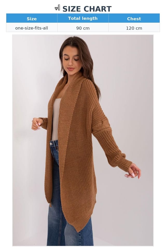Love Lace Love Lace Women's Everyday Long Sleeve Acrylic Cardigan in Brown - 3