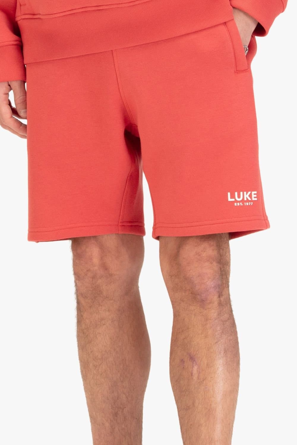 Luke 1977 Luke 1977 Red Fleece Sweat Shorts for Men