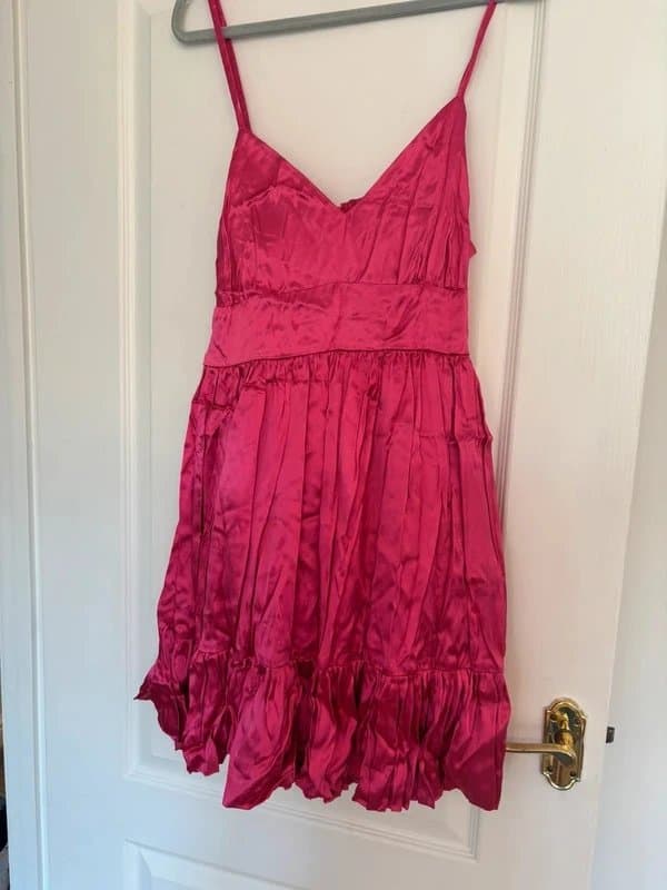 LOOK Y2K pink satin dress size 16