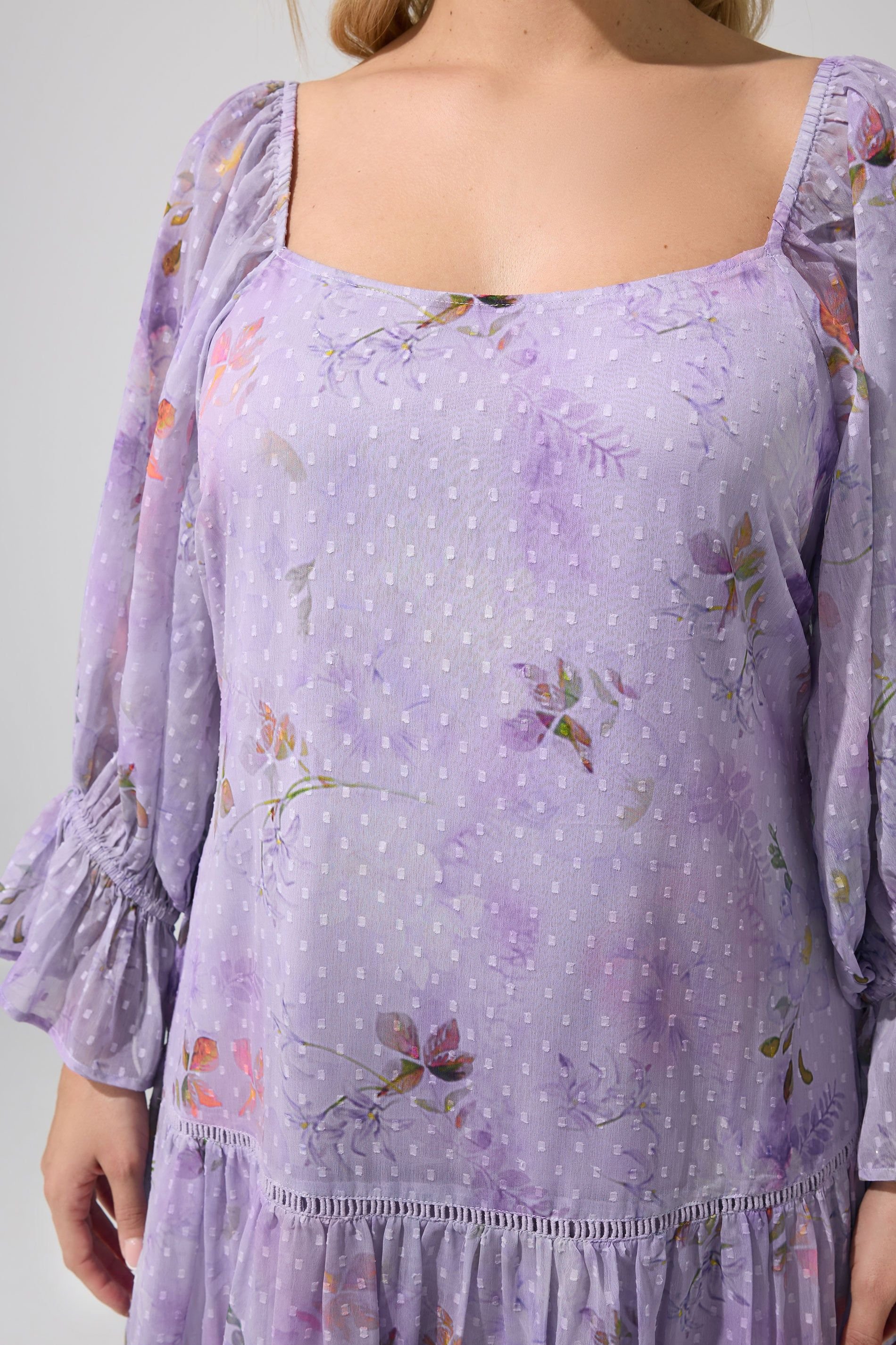 Yours Yours Women's Floral Midi Dress in Purple - 3