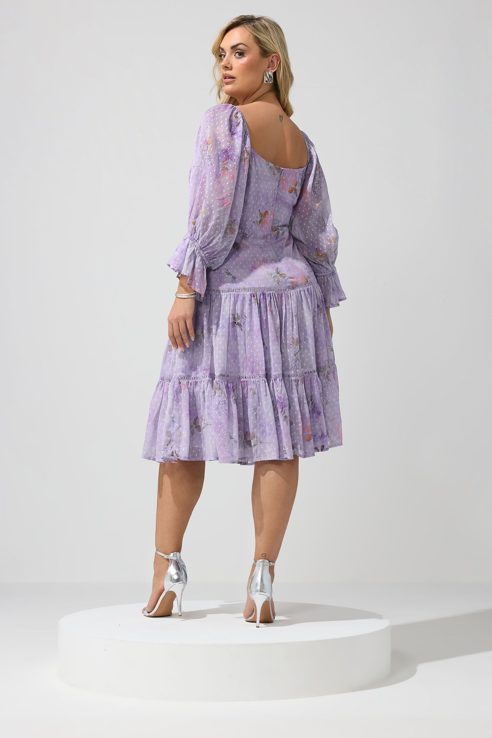 Yours Yours Women's Floral Midi Dress in Purple - 4