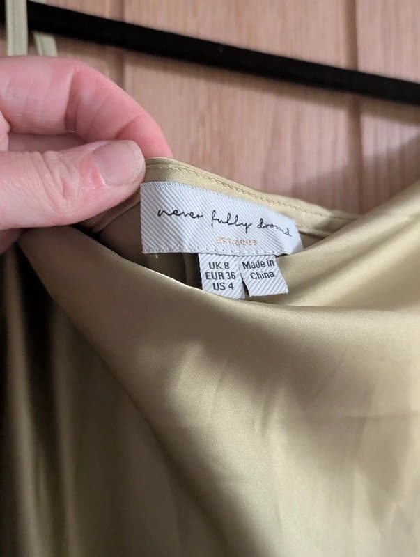 Never Fully Dressed Never Fully Dressed satin dress size 8
