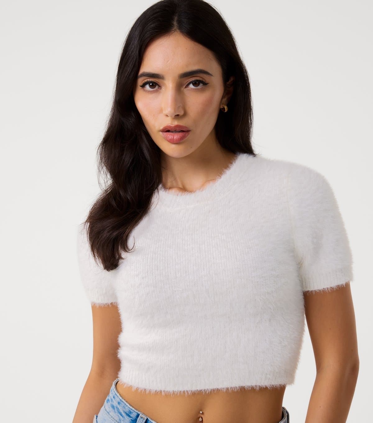 Pink Vanilla Pink Vanilla Off White Fluffy Jumper