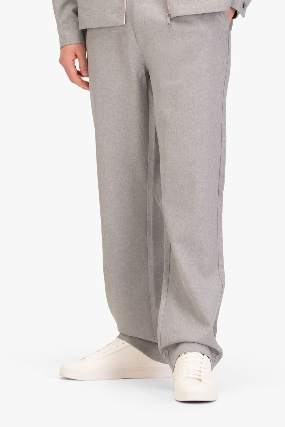 Luke 1977 Luke 1977 Men's Boas Smart Woven Uncuffed Trouser in Mid Grey
