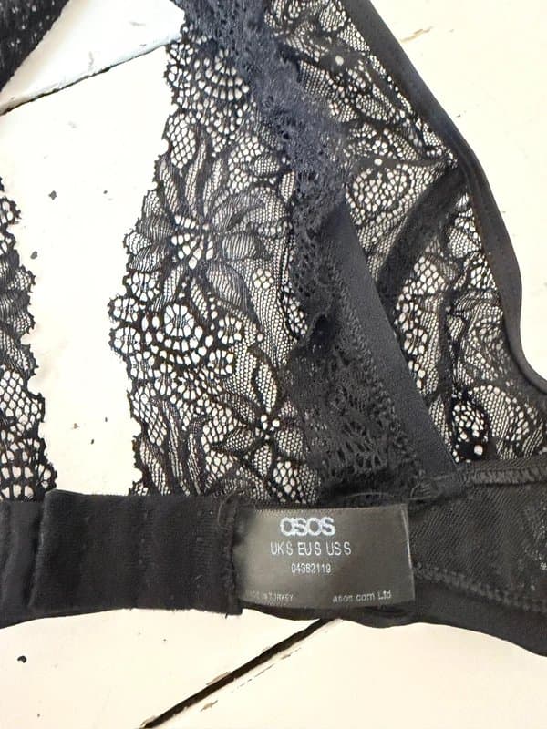 ASOS ASOS Black Lace Halter Bralette