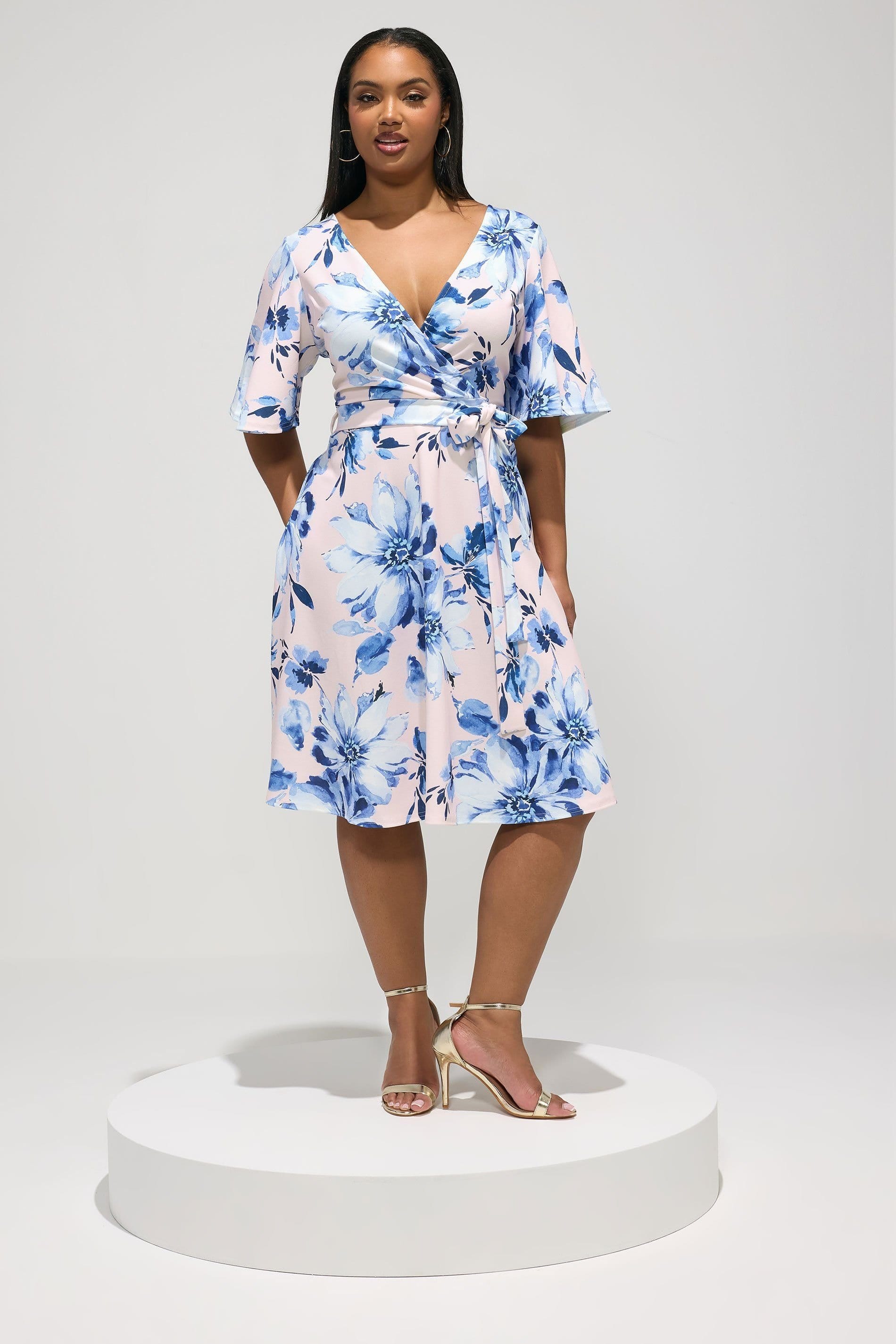 Yours Yours Women's Floral Wrap Skater Dress - 4