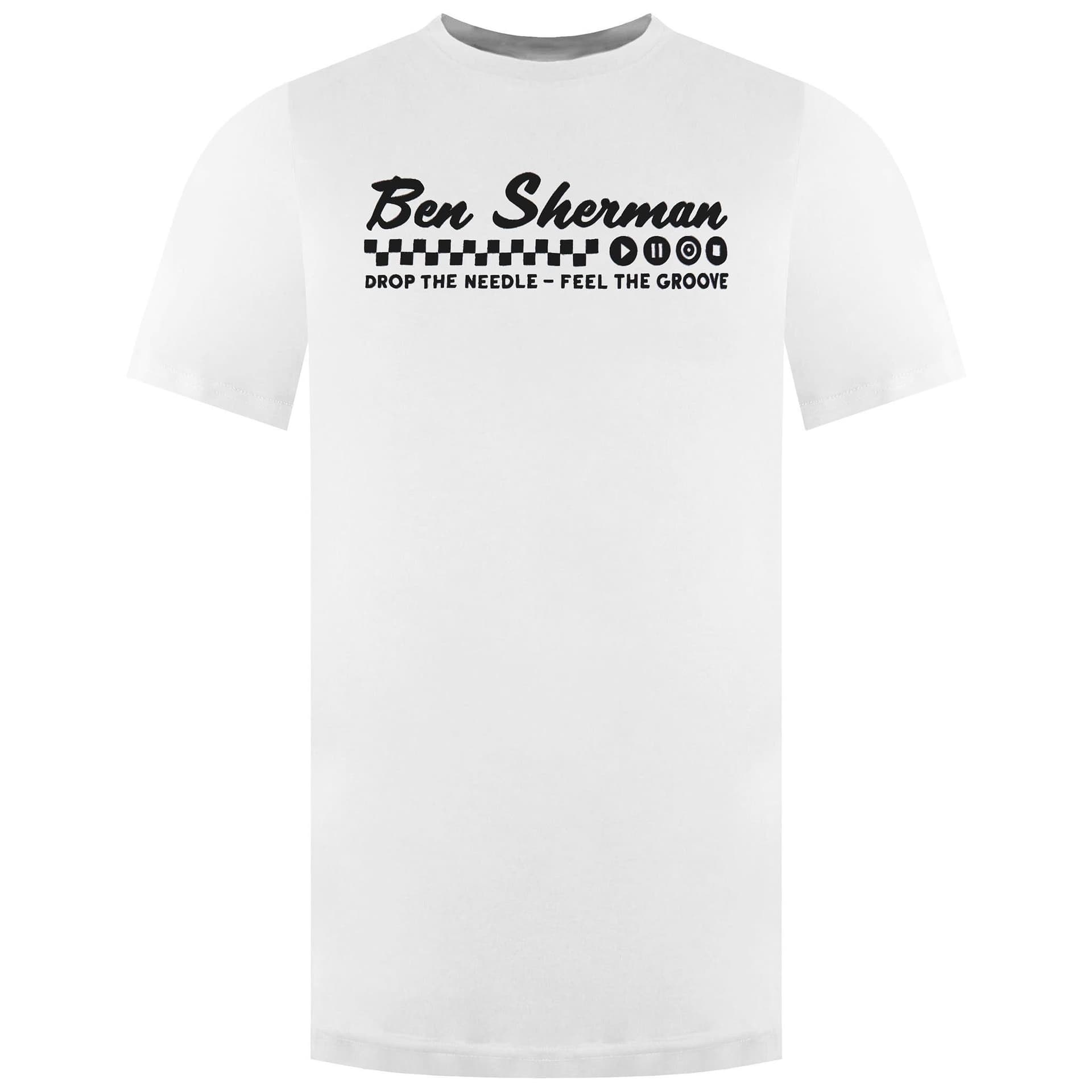 Ben Sherman Ben Sherman Men's Feel The Groove White T-Shirt