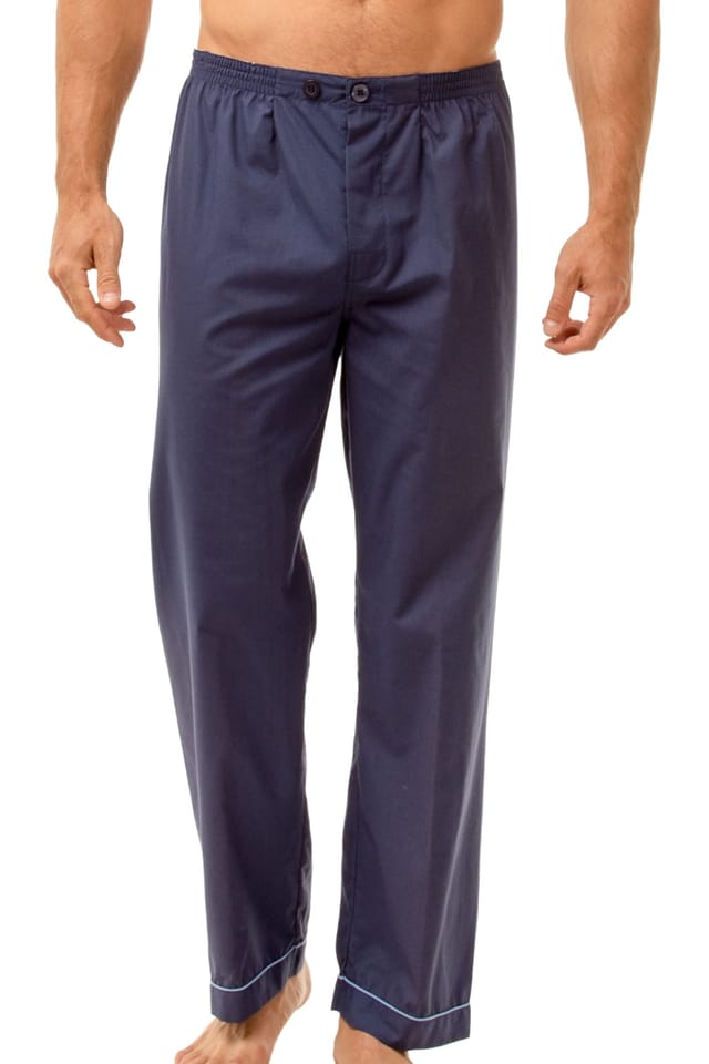 Haigman Haigman Men's Men's Blue & Navy 2 Pack Cotton Blend Pyjama Trousers - 2