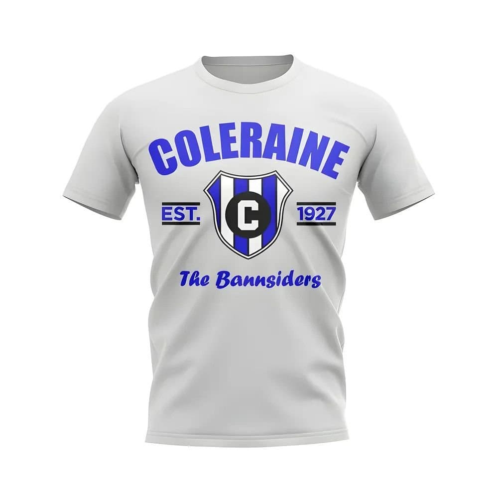 Coleraine Coleraine Men's Personalised Established Football T-Shirt in White