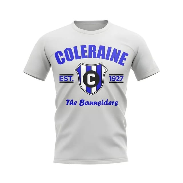 Coleraine Coleraine Men's Personalised Established Football T-Shirt in White - 2