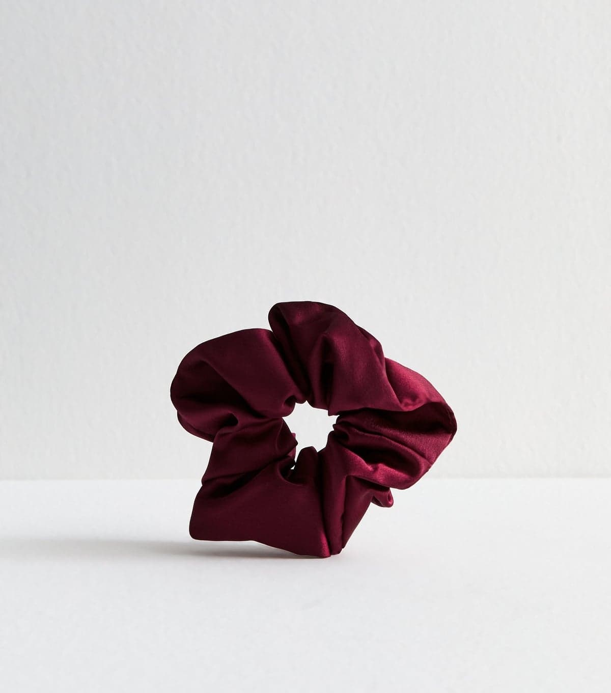 New Look Dark Burgundy Satin Scrunchie New Look