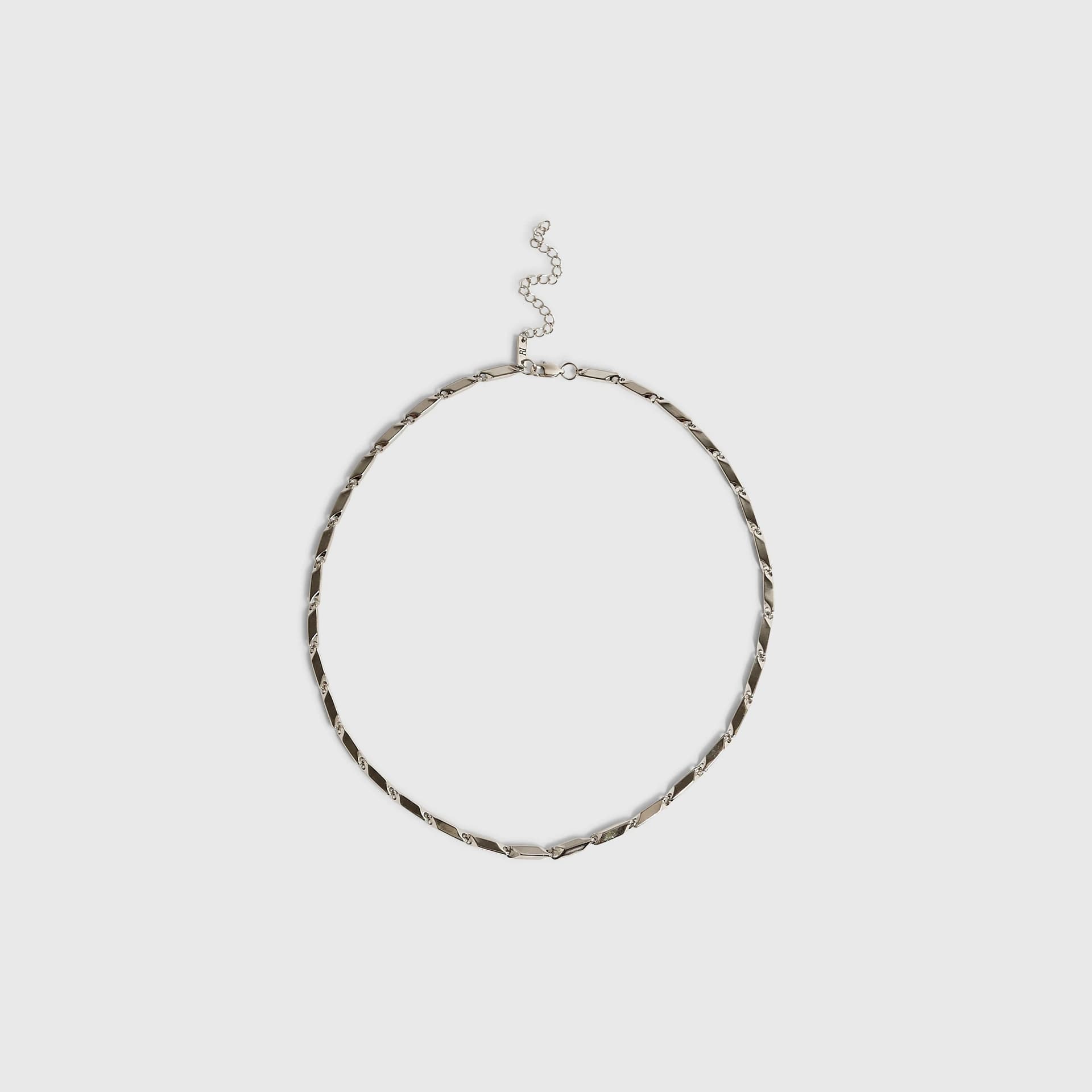River Island Mens River Island Silver Chevron Link Necklace