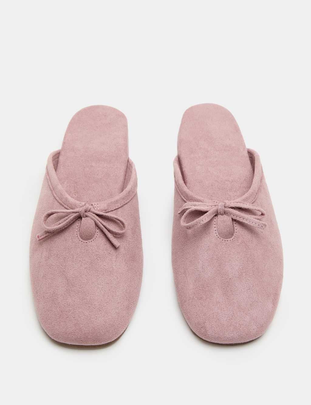 Marks & Spencer M&S Bow Mule Slippers Blush