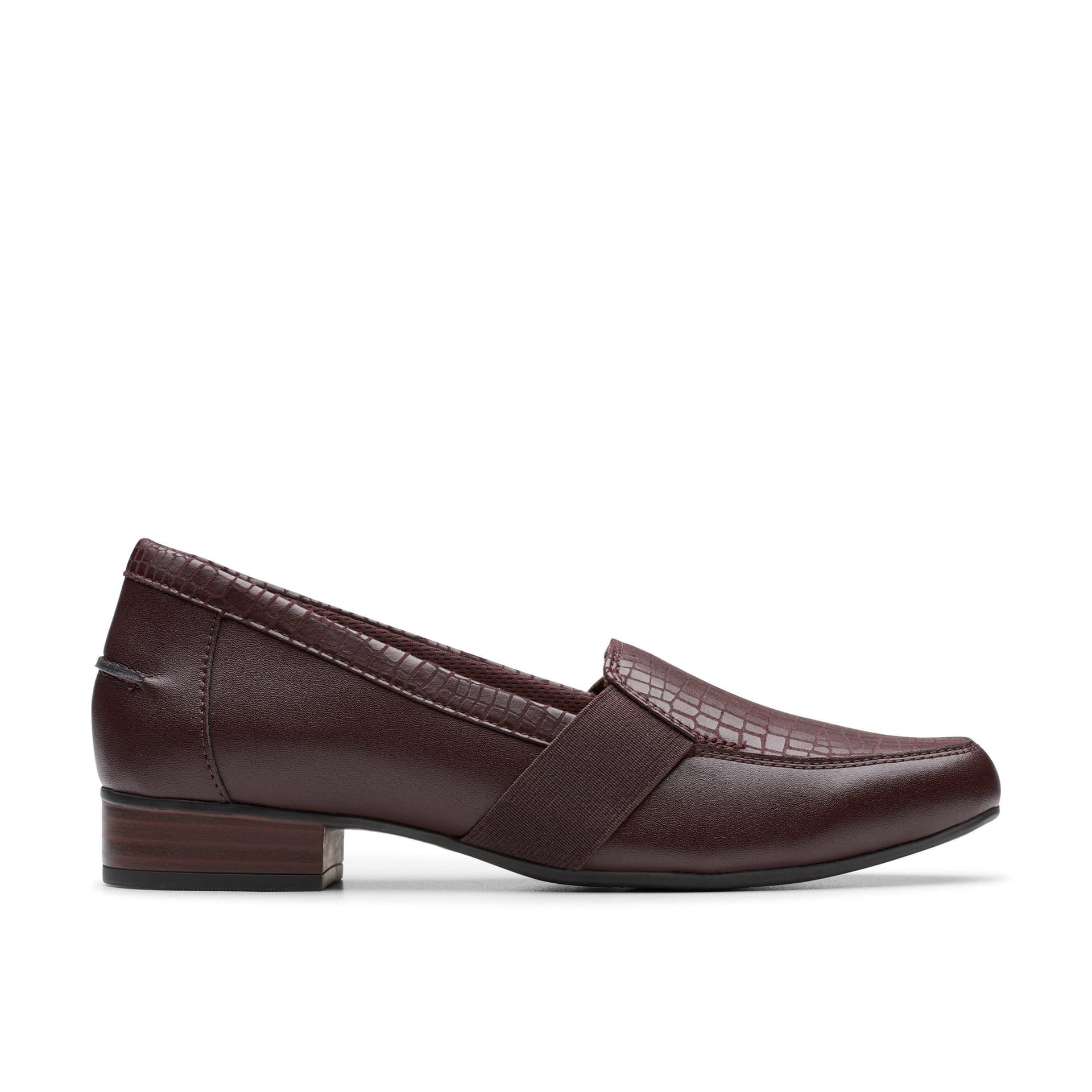 Clarks Clarks Women's Juliet Beat Merlot Leather Loafers, Slip Ons in Red