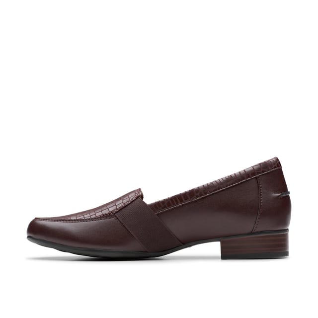 Clarks Clarks Women's Juliet Beat Merlot Leather Loafers, Slip Ons in Red - 2