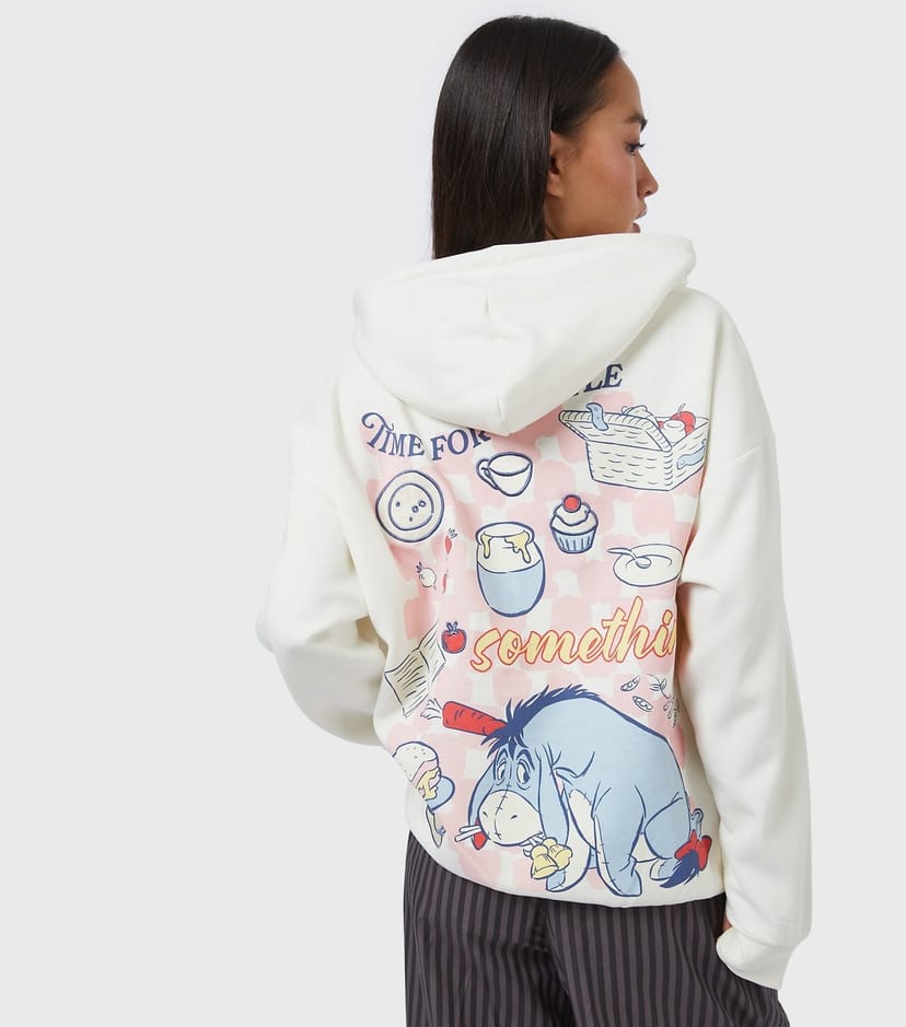 Skinnydip Women's White Disney Winnie the Pooh Picnic Print Hoodie Skinnydip New Look - 1
