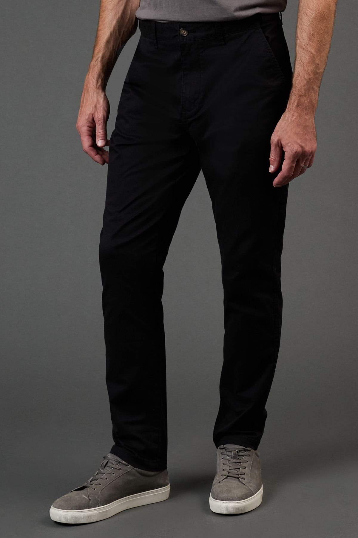 Maine Maine Men's Black Premium Slim Fit Chino Trousers - 1