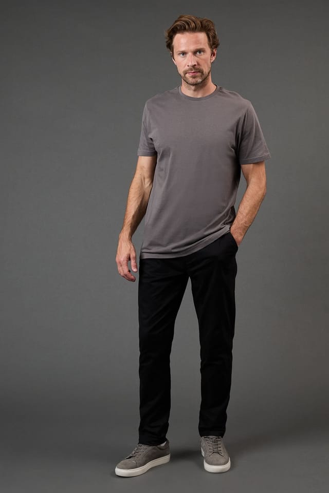 Maine Maine Men's Black Premium Slim Fit Chino Trousers - 2