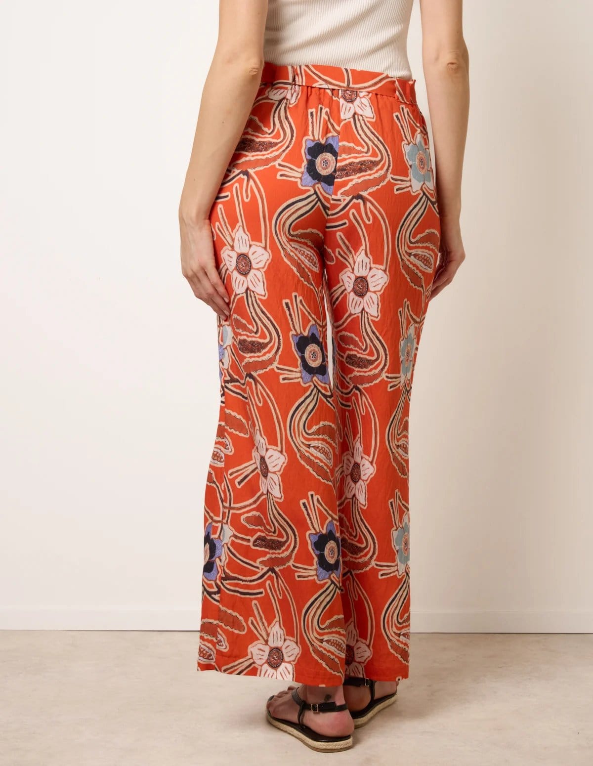 Blue Vanilla Paper Bag Tie Waist Wide Leg Trousers - 4