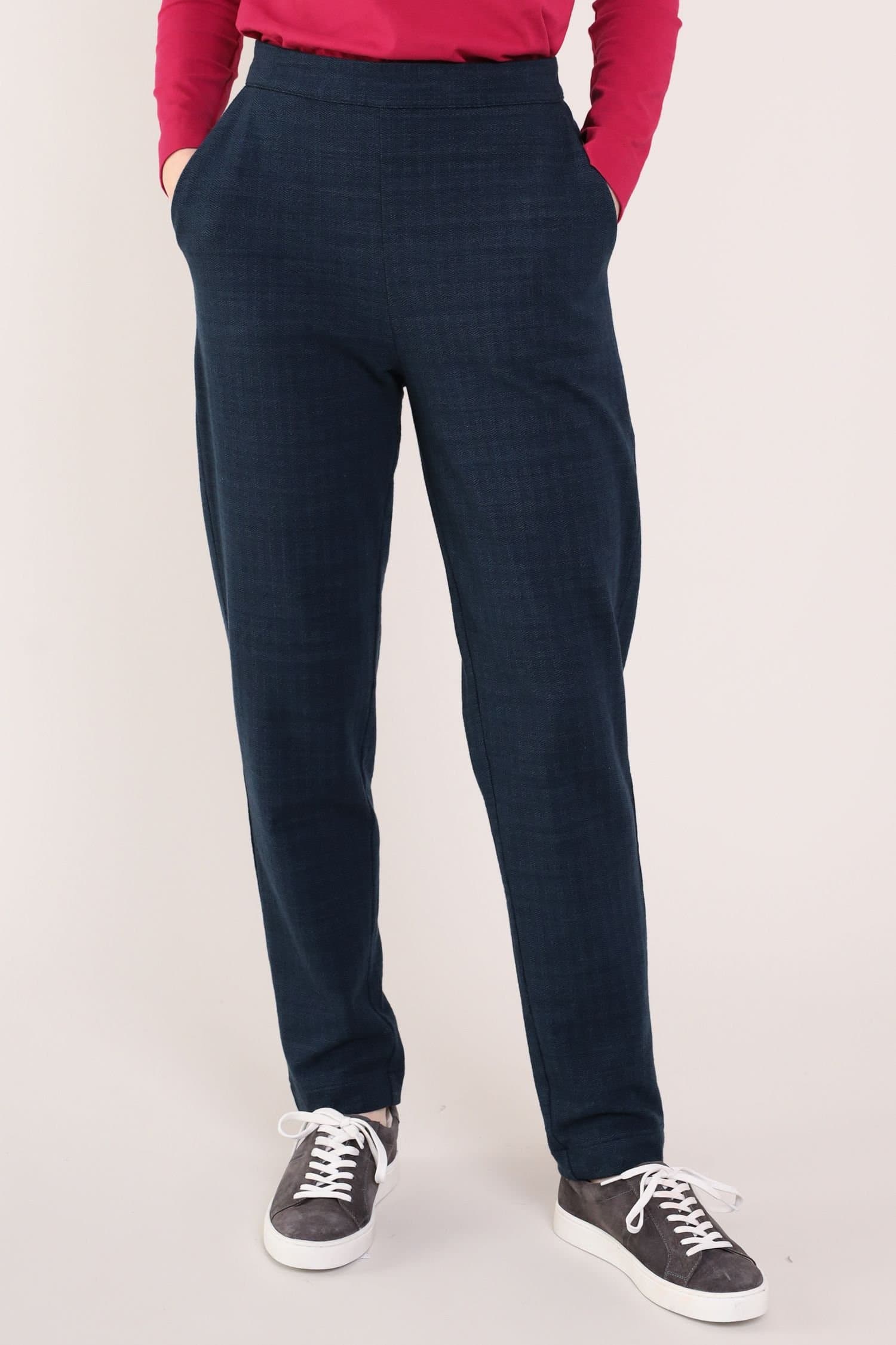 Nomads Clothing Nomads Clothing Navy Cotton Slim Leg Trousers