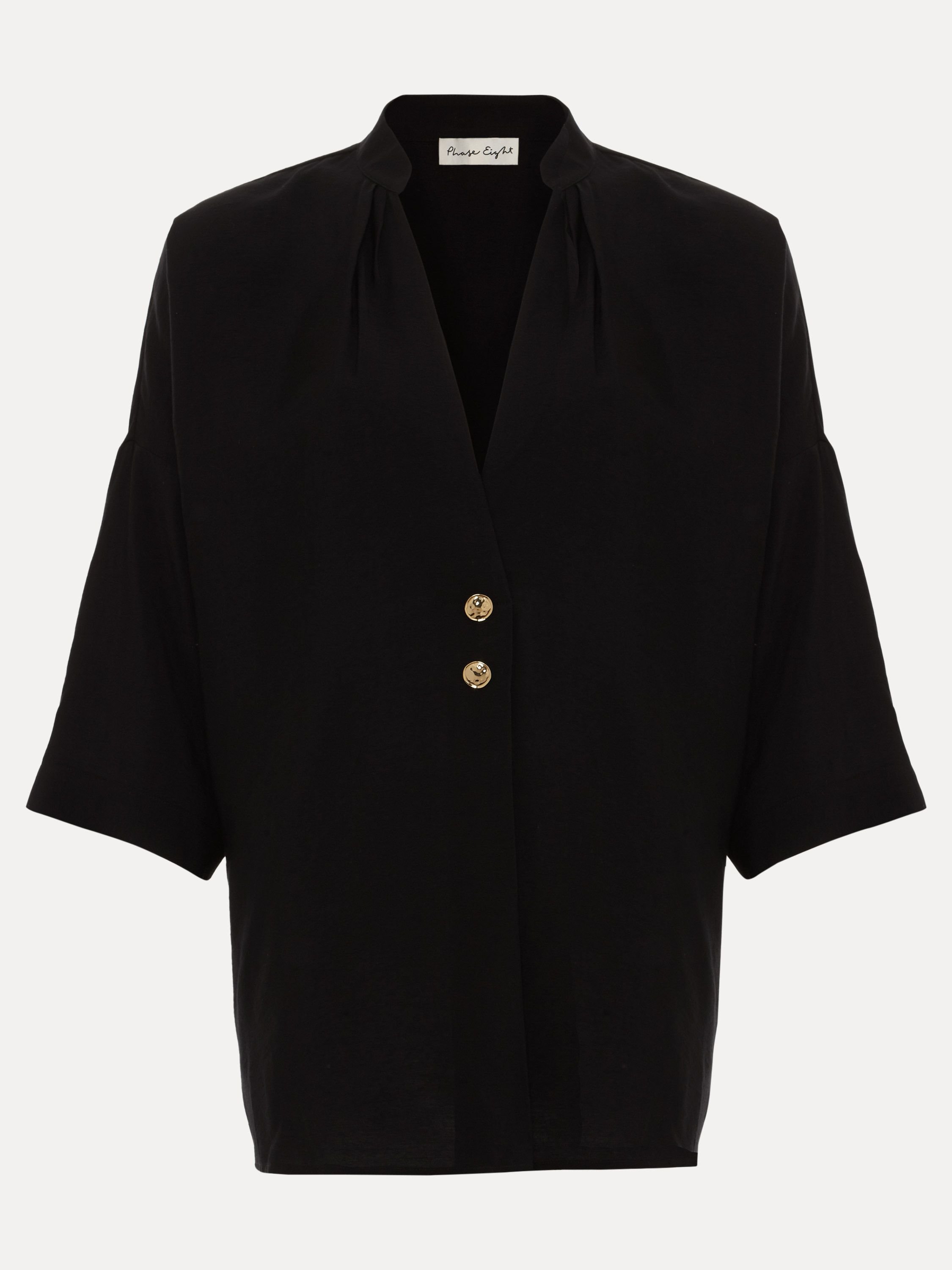 Phase Eight Phase Eight Women's Cynthia Button Detail Shirt in Black - 2