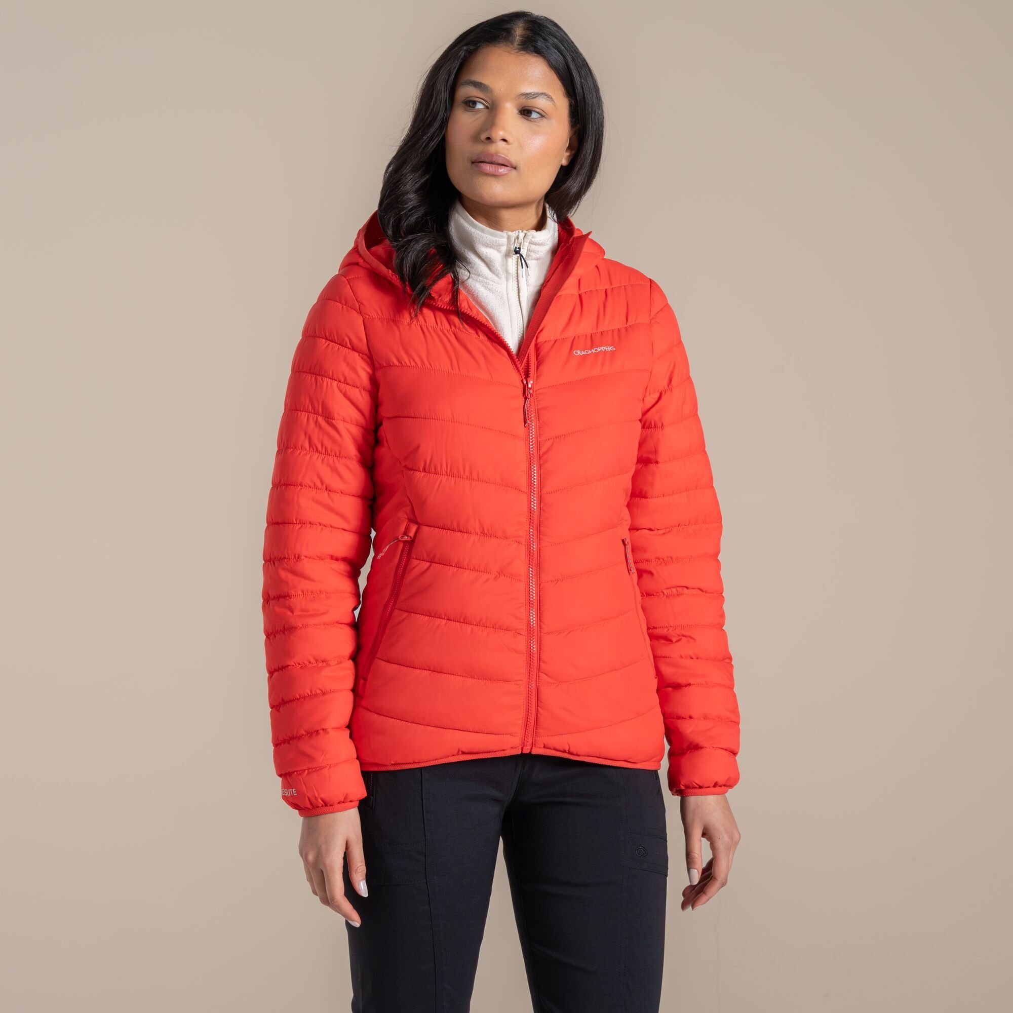Craghoppers Craghoppers Women's Compresslite IX Hooded Water Repellent Insulating Jacket in Red - 1