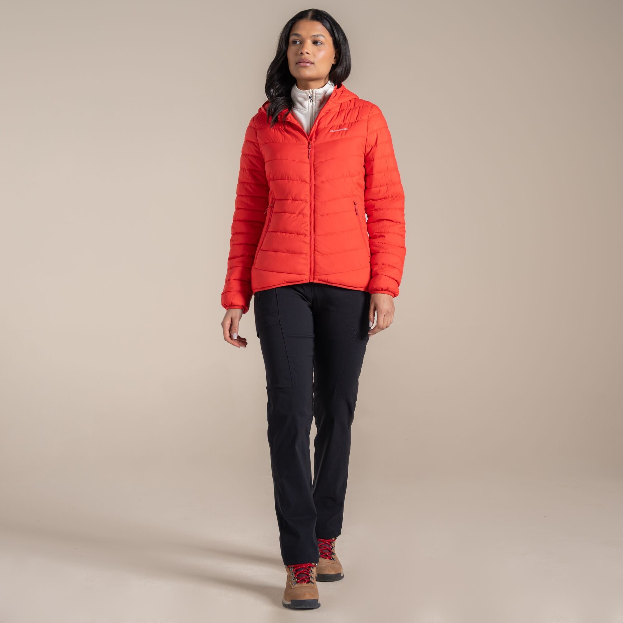 Craghoppers Craghoppers Women's Compresslite IX Hooded Water Repellent Insulating Jacket in Red - 3