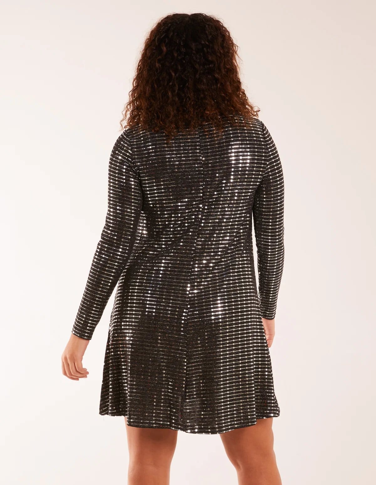Blue Vanilla Long Sleeve Mirrored Swing Dress - 4