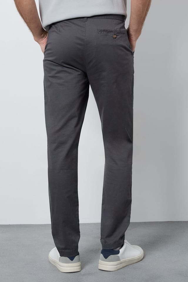 Burton Burton Men's Slim Fit Chino Trousers in Charcoal - 3