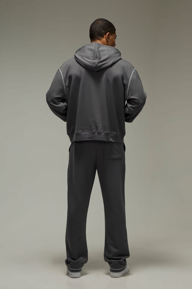 Training Dept. Training Dept. Men's Training Dept Oversized Contrast Stitch Hoodie in Charcoal - 2
