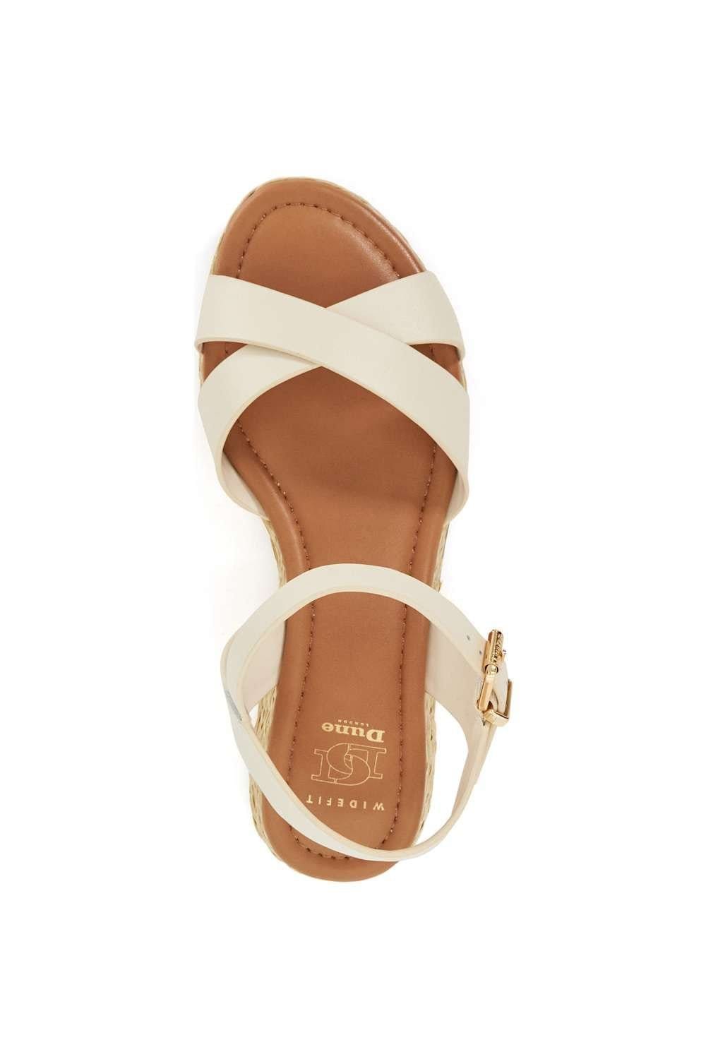Dune London Dune London Women's Wide Fit 'Littleton' Leather Sandals in Natural - 4