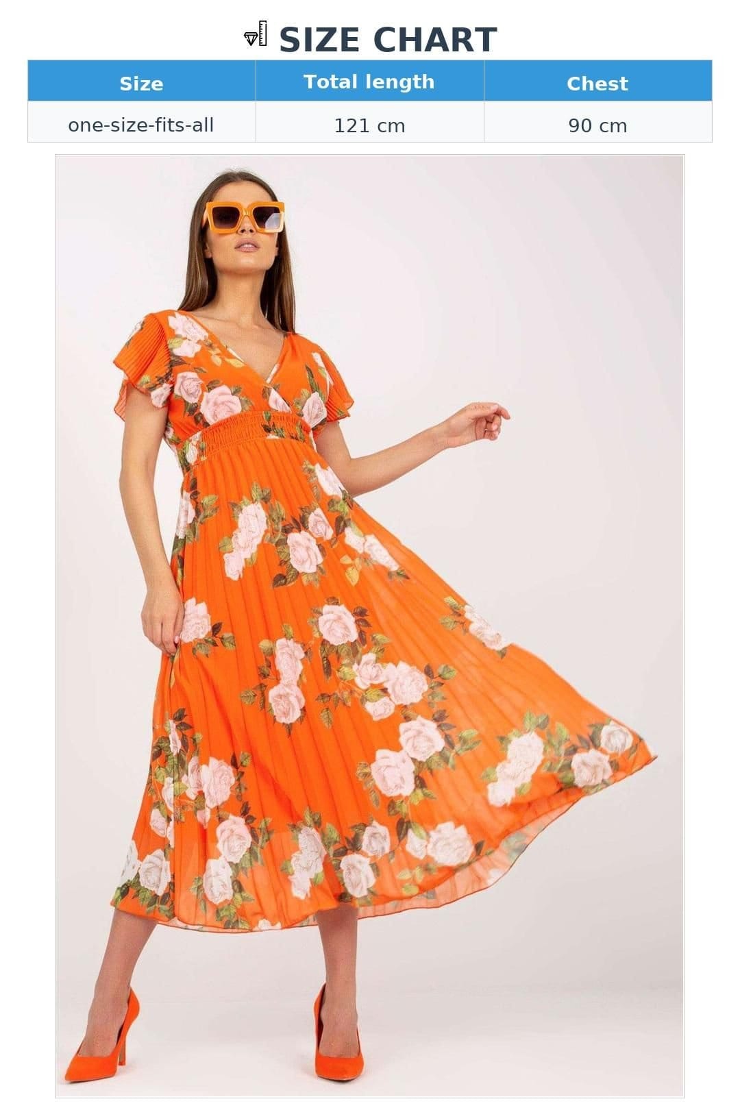 Love Lace Love Lace Women's Summer Frill Sleeve A Line Dress in Orange - 4