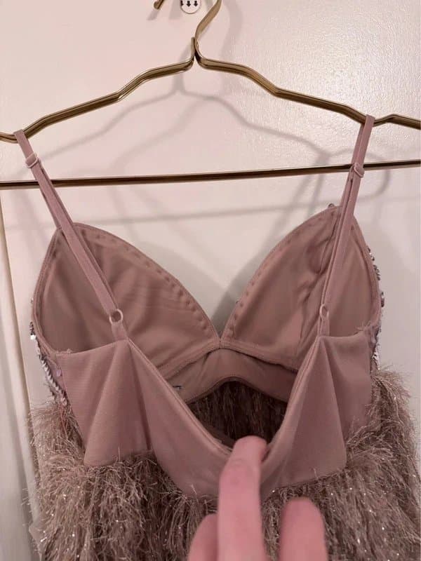 ASOS ASOS Luxe embellished gemstone bralet with feathers, size 6, brand new.