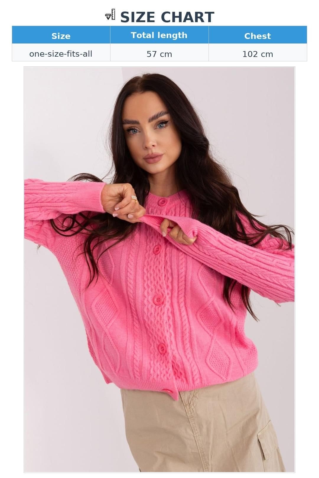 Love Lace Love Lace Women's Variegated Button Front Cardigan Sweater Style 186809 in Pink - 4
