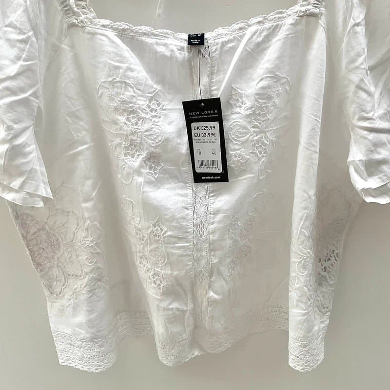 New Look White short sleeve floaty top