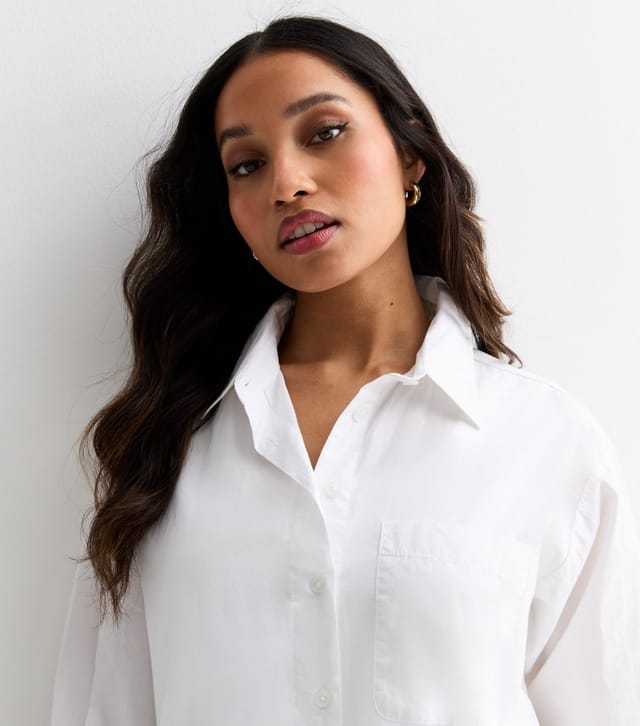 New Look Women's Petite White Poplin Long Sleeve Shirt New Look - 2